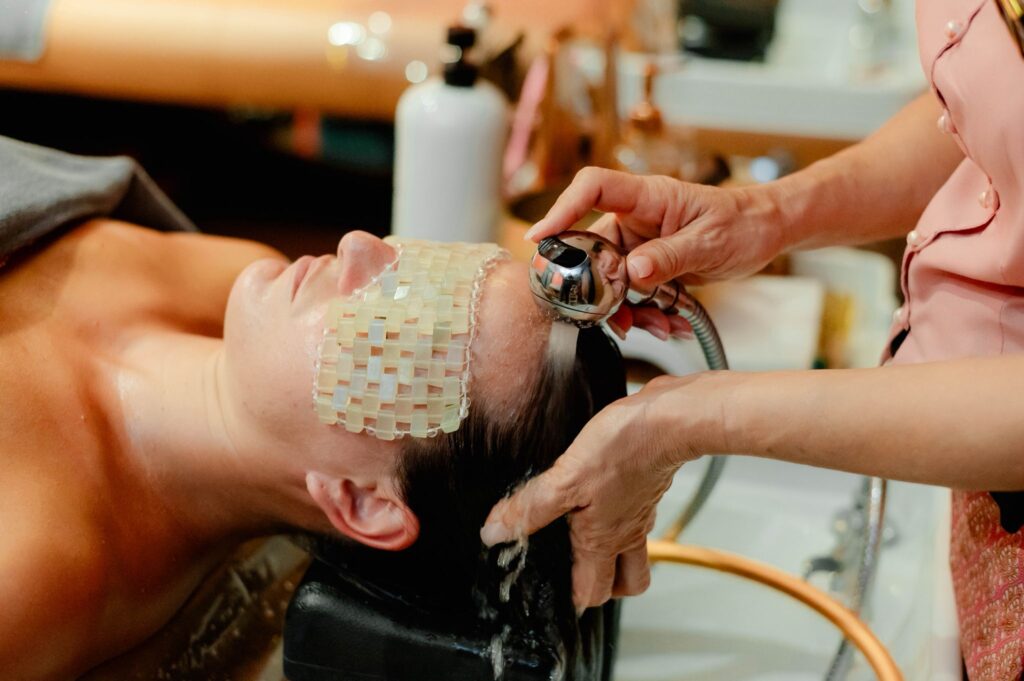 Head spa Koh Samui at Dusita Spa — Japanese scalp treatment with water ritual